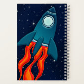 Carnet Étiquettes de faveur de carte postale de fusée (Verso)