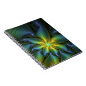 Carnet Etoile Abstraite, Bleu brillant Vert Or Fractal Ar (Côté Droit)