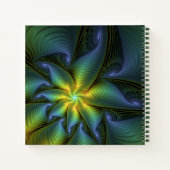 Carnet Etoile Abstraite, Bleu brillant Vert Or Fractal Ar (Dos)
