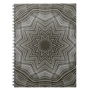 Carnet Étoile blanche à pulser Motif kaléidoscope sur noi