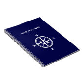Carnet Étoile de boussole rose marine bleu et blanc (Côté Droit)