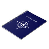 Carnet Étoile de boussole rose marine bleu et blanc (Côté gauche)