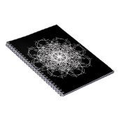 Carnet Étoile de fleurs de kaléidoscope noir et blanc (Côté Droit)