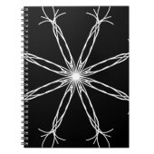 Carnet Étoile de kaléidoscope noir et blanc (Devant)