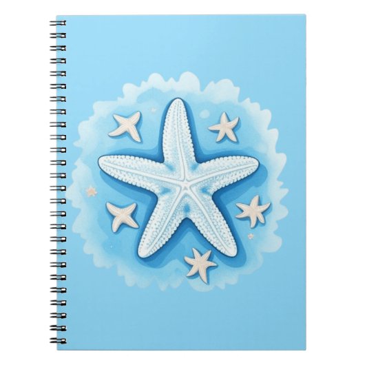 Carnet Étoile de mer en bleu (Devant)