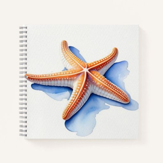 Carnet Étoile de mer et silhouette bleue (Devant)