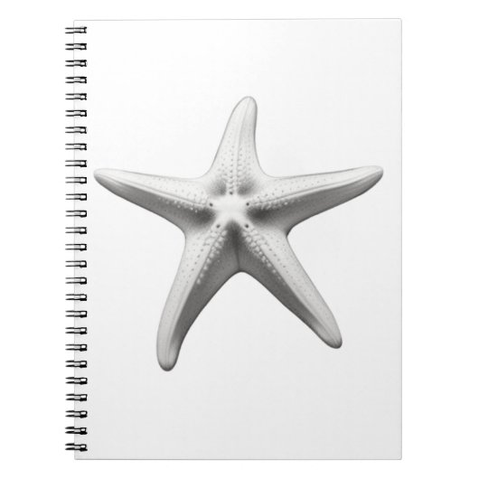 Carnet Étoile de mer noire et blanche (Devant)
