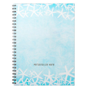 Carnet Étoile de mer peinte bleu aqua plage tropicale per