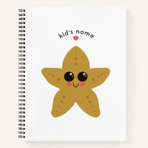 Carnet Étoile de mer personnalisée Kawaii Enfants Océan m