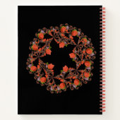 Carnet étoile fleur fractale rouge noir pourpre (Dos)