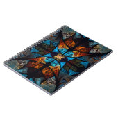 Carnet Étoile matelassée abstraite en bleu (Côté gauche)