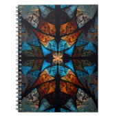 Carnet Étoile matelassée abstraite en bleu (Devant)