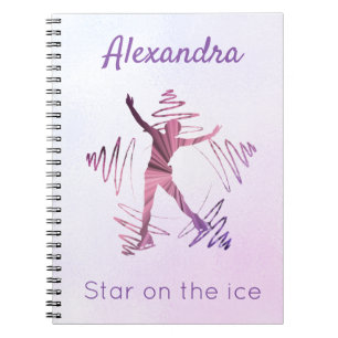 Carnet Étoile sur glace, calepin rose violet