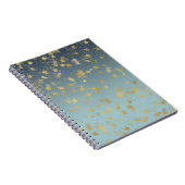 Carnet Étoiles Aqua Blue Gold Ombre (Côté Droit)