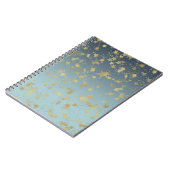 Carnet Étoiles Aqua Blue Gold Ombre (Côté gauche)
