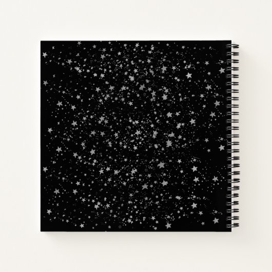 Carnet Étoiles argentées de noir (Dos)