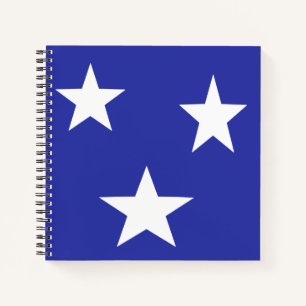 Carnet Étoiles blanches en bleu