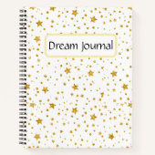 Carnet Étoiles célestes blanches et dorées modernes Dream (Devant)