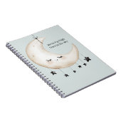 Carnet Étoiles de ciel bleu Lune heureuse Cils (Côté Droit)