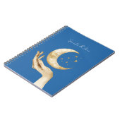 Carnet Étoiles de Lune Bleue Main Or (Côté gauche)