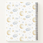 Carnet Etoiles de lune d'aquarelle et Motif de nuage (Dos)