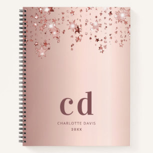 Carnet Étoiles de monogramme en or rose