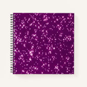 Carnet Étoiles de parties scintillant violette (Devant)