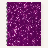 Carnet Étoiles de parties scintillant violette (Devant)