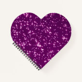 Carnet Étoiles de parties scintillant violette (Devant)