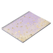 Carnet Étoiles d'or brillantes de la Glitterie sur lavand (Côté gauche)