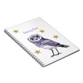 Carnet Étoiles d'or de hibou violet (Côté Droit)