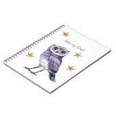 Carnet Étoiles d'or de hibou violet (Côté gauche)