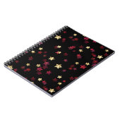 Carnet étoiles d'or et de rouge. (Côté gauche)