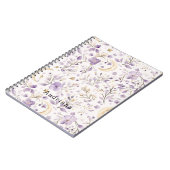 Carnet Etoiles d'or Lune Fleurs violettes (Côté gauche)