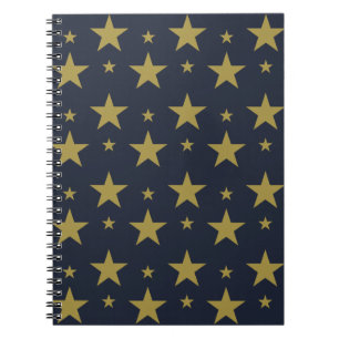 Carnet Etoiles d'or sur bleu marine - Élégant et intempor
