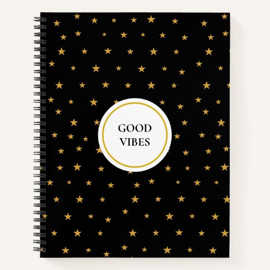 Carnet étoiles d'or sur Noir (Devant)