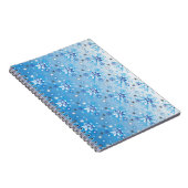 Carnet Étoiles et flocons de neige bleu et blanc complexe (Côté Droit)