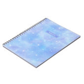 Carnet Étoiles et nuages bleus et violets mignons Personn (Côté gauche)