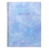 Carnet Étoiles et nuages bleus et violets mignons Personn (Devant)