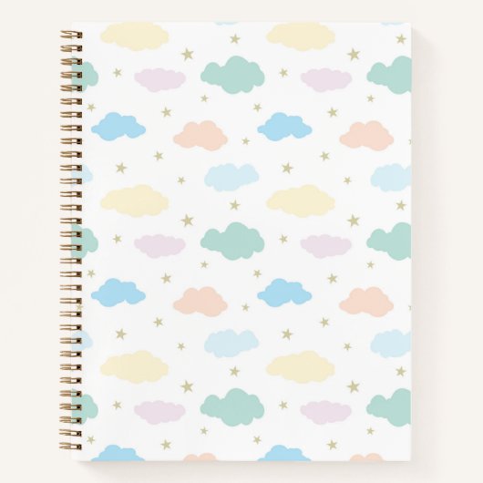 Carnet Étoiles et nuages Pastel (Devant)