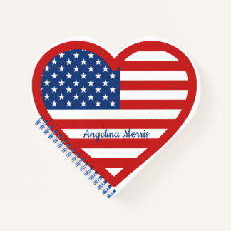 Carnet Étoiles et rayures, Coeur du drapeau américain