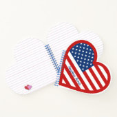 Carnet Étoiles et rayures, Coeur du drapeau américain (Intérieur)
