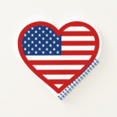 Carnet Étoiles et rayures, Coeur du drapeau américain (Dos)