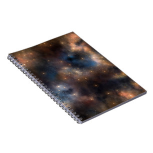 Carnet Étoiles Étoilées Espace Galaxie Bleu Noir Motif