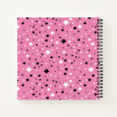 Carnet Étoiles noires et blanches en rose (Dos)