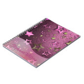 Carnet Étoiles or brillantes de luxe glam chic rose magen (Côté gauche)