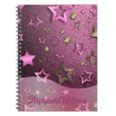 Carnet Étoiles or brillantes de luxe glam chic rose magen (Devant)