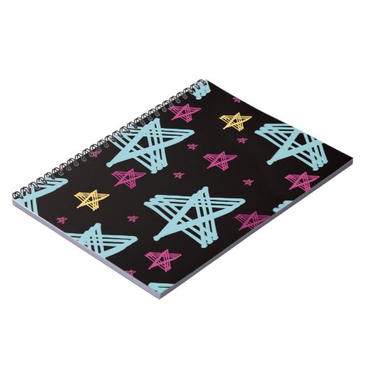 Carnet Étoiles rocheuses bleu rose noir (Côté gauche)