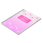 Carnet Étoiles roses et blanches personnalisées (Côté gauche)