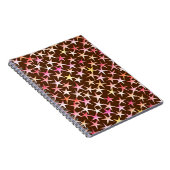 Carnet Étoiles satinées, rose sur chocolat (Côté Droit)